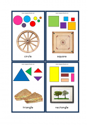 Shapes Flashcards For Preschool And Kindergarten- Shapes With Examples - Circle Square Triangle Rectangle