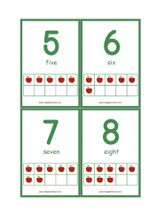 Ten Frame Printable Flashcards - Apple Theme Ten Frame Math Activity