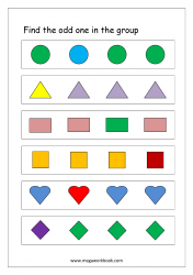 Odd One Out - Worksheet 8 (shapes)