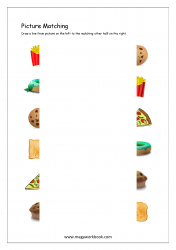 Picture Matching Worksheet - Match Picture To Other Half (Food Themed)