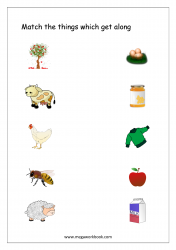 Things That Go Together Worksheet (Animals/Plants Products) - Free Printable Worksheet