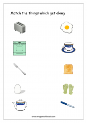 Things That Go Together Worksheet (Kitchen Items) - Free Printable Worksheet