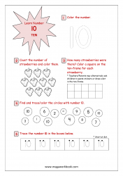 Activity Sheet - Number Recognition 1 to 10 - Number 10 (Ten)