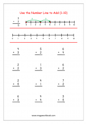 Addition On Number Line 6 - Addition For Kindergarten - Free Single-digit Kindergarten Addition Worksheets