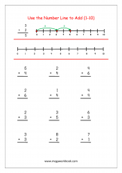 Addition On Number Line 8 - Addition For Kindergarten - Free Single-digit Kindergarten Addition Worksheets