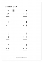 Addition Using Tally Marks 1 - Free Addition Worksheets For Kindergarten