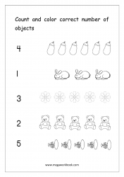 Count And Color Worksheet 1 - Number Counting Worksheets - Free Counting Worksheets For Kindergarten and Preschool