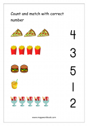 Math Counting And Number Matching Worksheet - Count And Match The Numbers  (1-5)