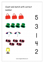 Math Counting And Number Matching Worksheet - Count And Match The Numbers  (1-5)