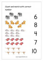 Count And Match Worksheet 6 - Free Printable Number Matching Worksheet