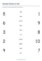 Match Number With Number Name - Number Names Worksheet 2