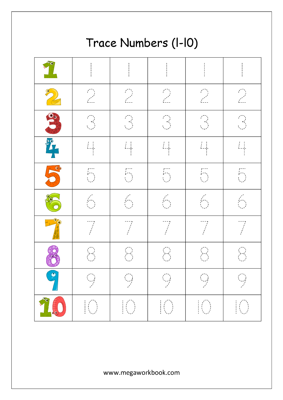 Featured image of post Handwriting Practice Sheets Numbers / They will follow the numbered arrows and dashes to write each number correctly.