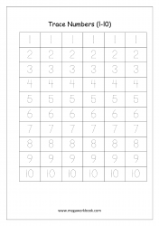 Tracing Numbers 1-10 - Free Number Tracing Worksheets