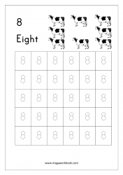 Tracing Numbers - Number Tracing Worksheets - Tracing Numbers 1-10 - Number Eight (8)