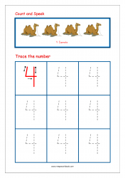 Number Tracing Worksheet - Tracing Numbers (1-10) - Tracing Number 4