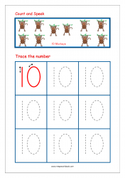 Tracing Number 10 - Number Tracing Worksheets