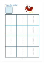 Number Tracing Worksheet - Tracing Numbers (1-10) - Tracing Number 1