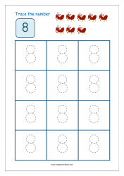 Number Tracing Worksheet - Tracing Numbers (1-10) - Tracing Number 8