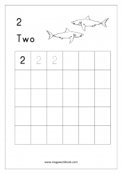 Number 2 - Number Writing Practice Worksheet