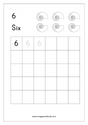 Tracing Numbers - Number Tracing Worksheets - Tracing Numbers 1-10 - Number Six (6)