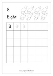 Tracing Numbers - Number Tracing Worksheets - Tracing Numbers 1-10 - Number Eight (8)