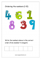 Ordering Numbers (1-10) Worksheet  - Number Order - Number Sequence