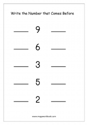 Ordering Numbers (1-10) - What Comes Before And After Number Worksheet