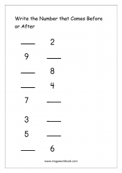 Ordering Numbers (1-10) Worksheet  - What Comes Before And After Number