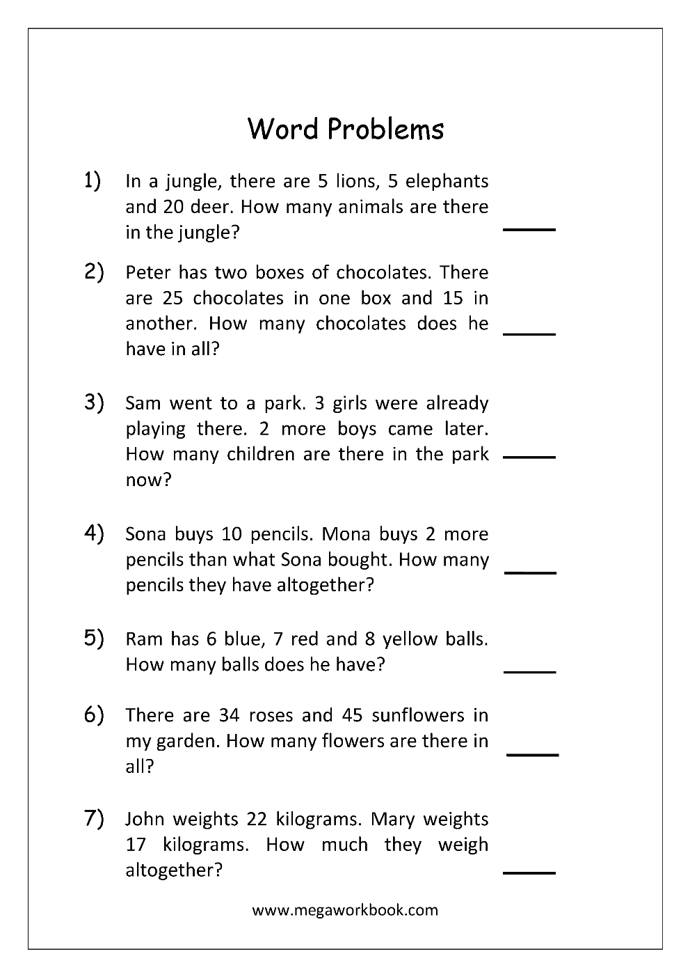 high school math word problems worksheets free