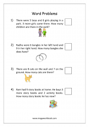Math Addition Word Problems Worksheet - Solving Story Sums