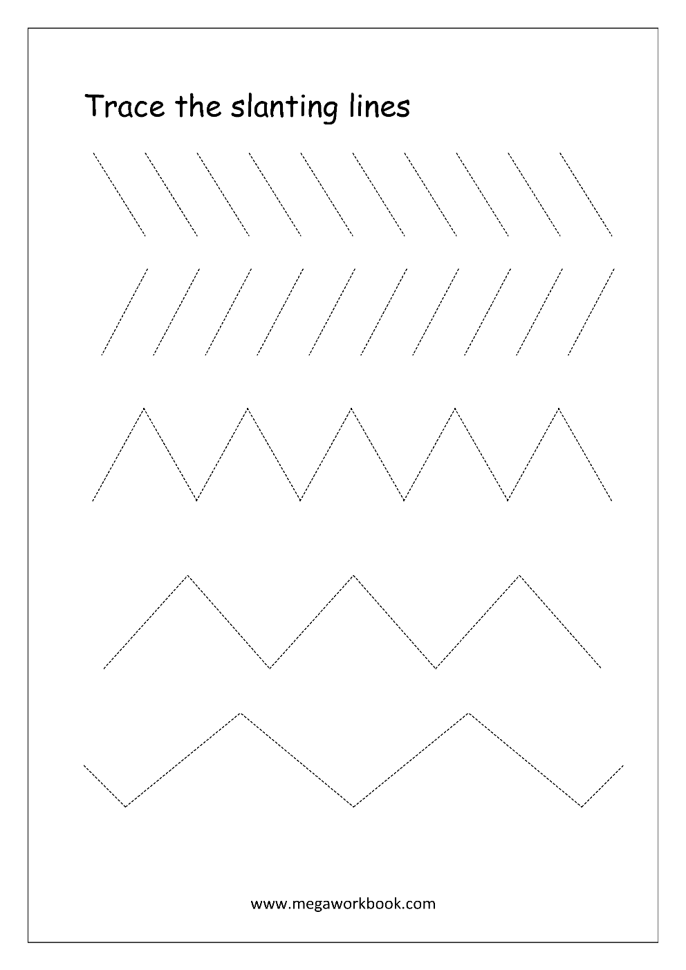 Tracing Lines Activity Sheets