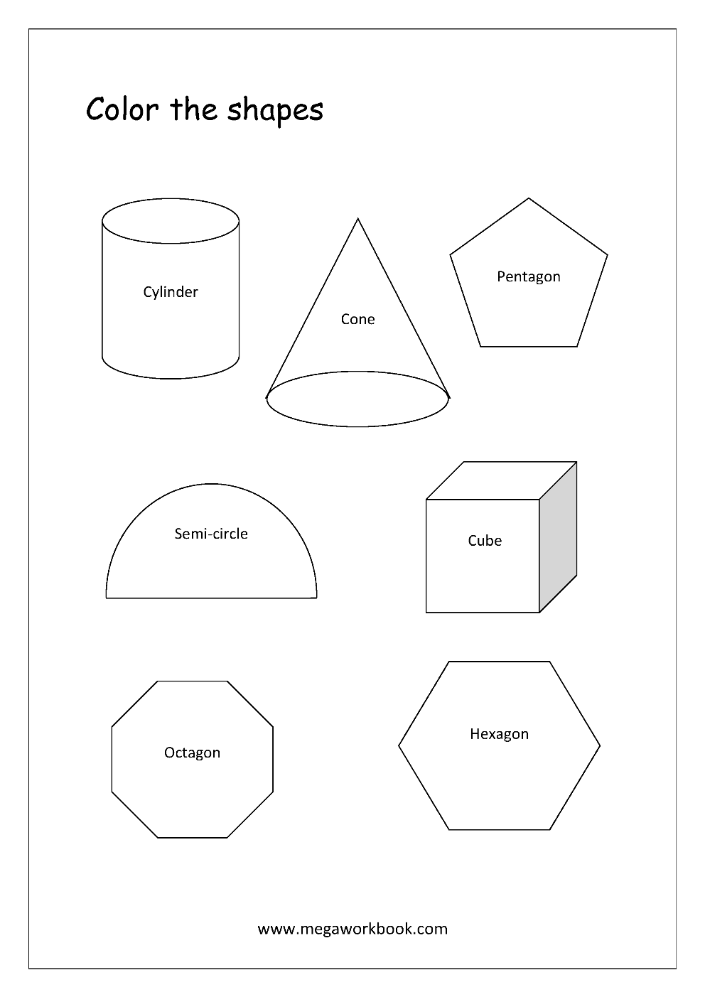 free printable shapes worksheets tracing simple shapes pre writing skills worksheets for preschool kindergarten 2d shapes circle square triangle rectangle semicircle etc megaworkbook