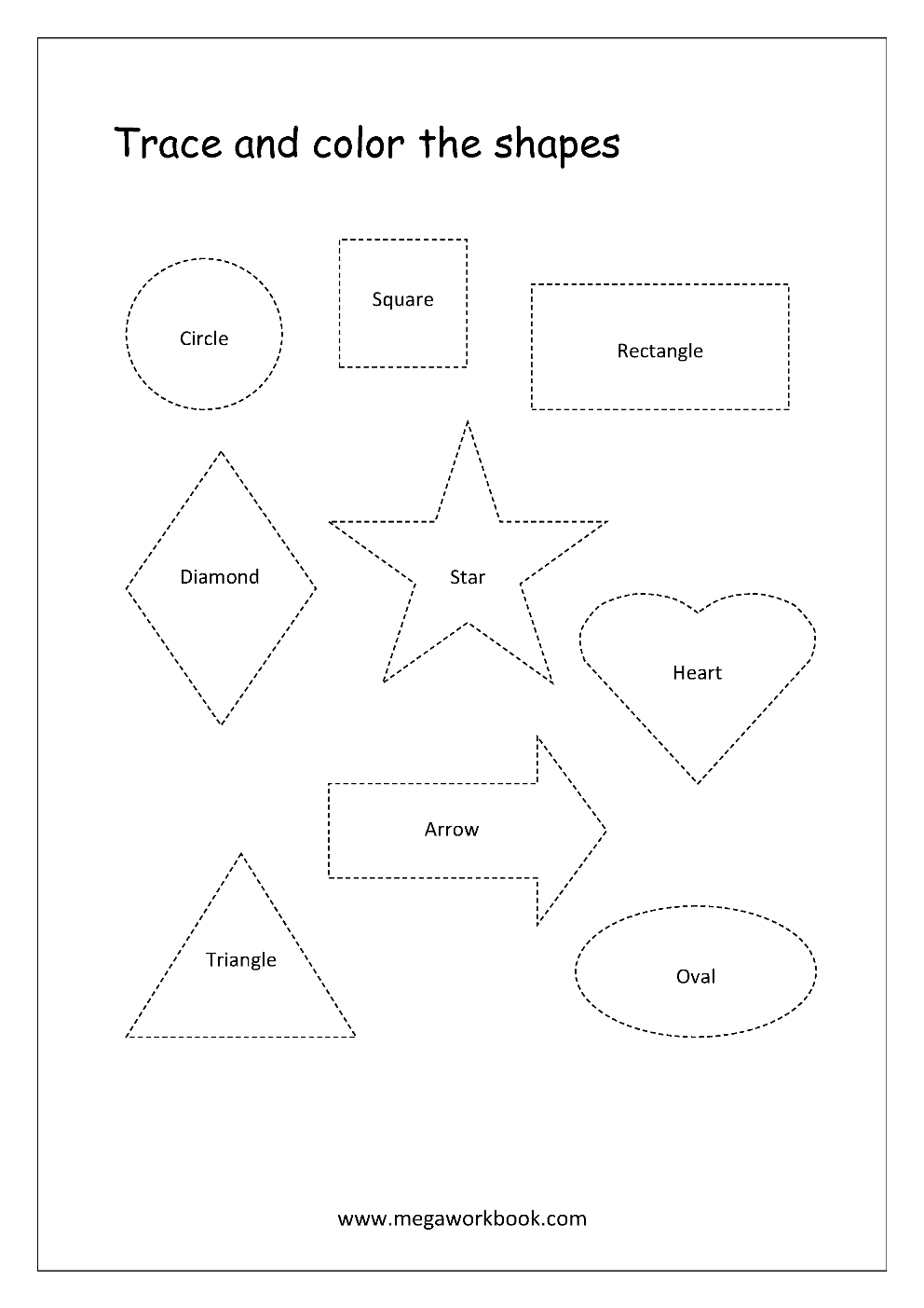 Free Printable Shapes Worksheets Tracing Simple Shapes Pre Writing